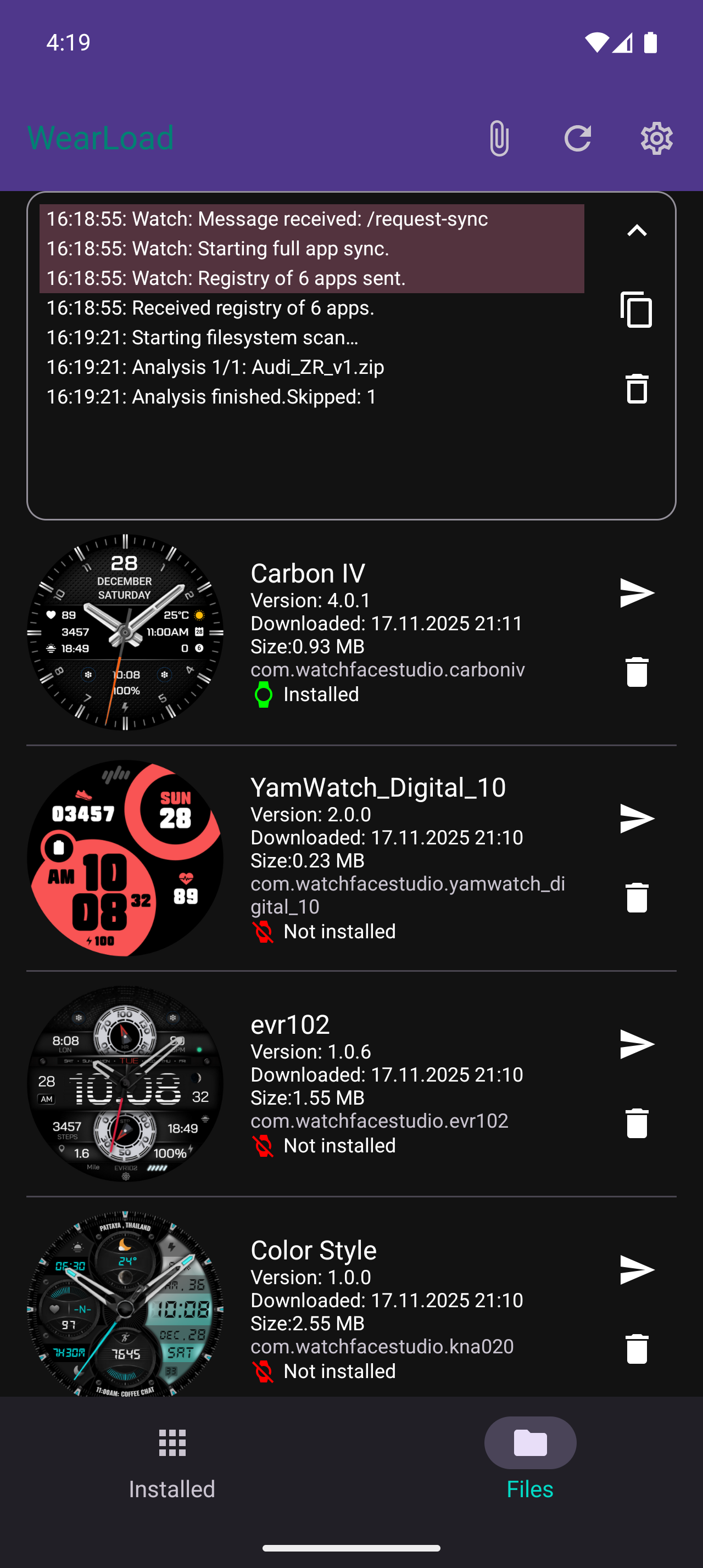 WearLoad Screenshot - File Manager